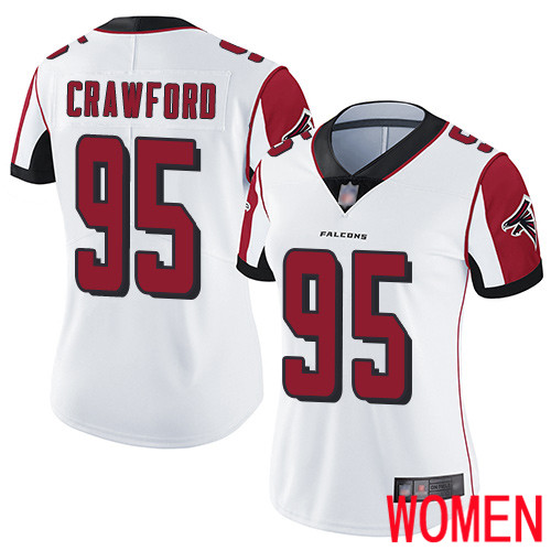 Atlanta Falcons Limited White Women Jack Crawford Road Jersey NFL Football #95 Vapor Untouchable->youth nfl jersey->Youth Jersey
